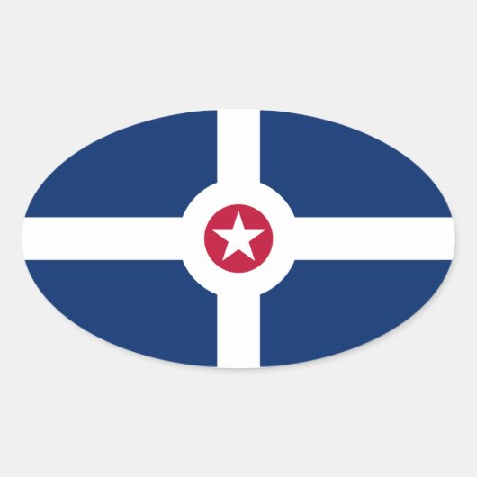 FOUR Indianapolis Flag Ovale Sticker (Voorkant)