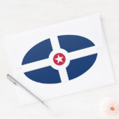 FOUR Indianapolis Flag Ovale Sticker (Envelop)