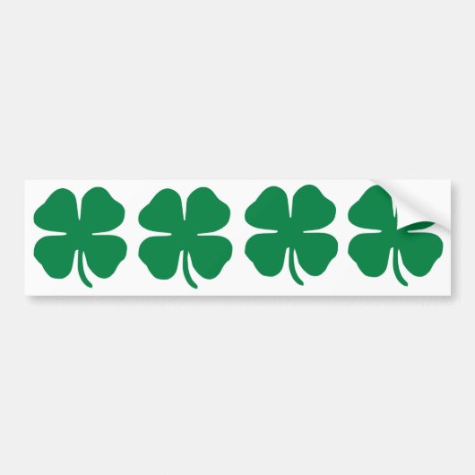 FOUR Irish Shamrock Bumpersticker (Voorkant)