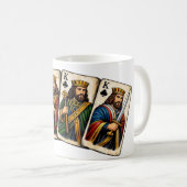 Four Kings Playing Cards Design Koffiemok (Voorkant rechts)