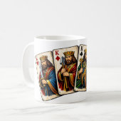 Four Kings Playing Cards Design Koffiemok (Voorkant links)
