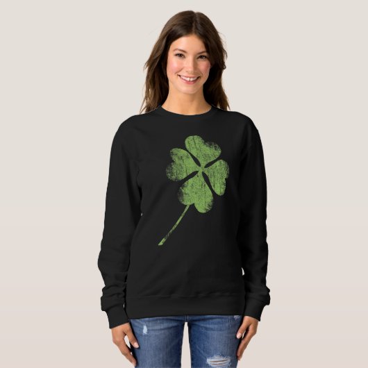 Four leaf c Irish lucky green Ireland St Patricks  Trui (Voorkant volledig)