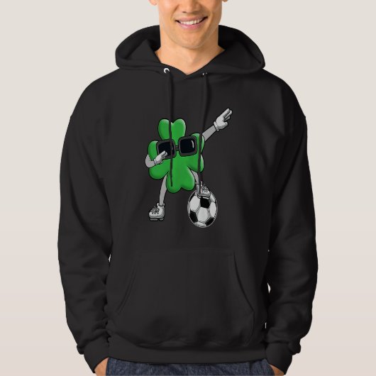 Four Leaf C Soccer Patrick's Day Lucky Day Hoodie (Voorkant)