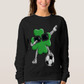 Four Leaf C Soccer Patrick's Day Lucky Day Trui (Voorkant)