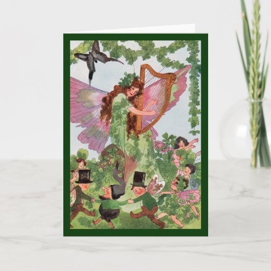 Four Leaf Clover Butterfly Fairy Kaart (Voorkant)