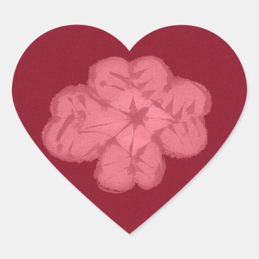 Four-Leaf Clover Design Red Hart Sticker (Voorkant)