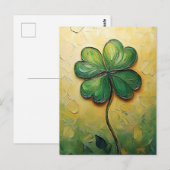 Four Leaf Clover Digitale olieverfschilderij Briefkaart (Voorkant / Achterkant)