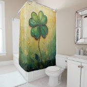 Four Leaf Clover Digitale olieverfschilderij Douchegordijn (In situ)