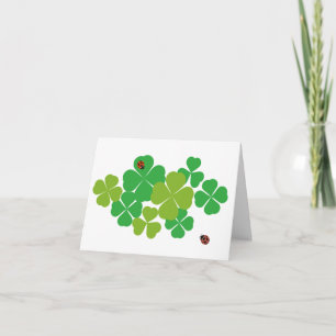 Four Leaf Clover en Ladybug_St. Patrick's Day Kaart