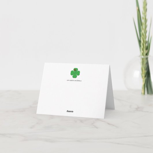 Four Leaf Clover en Ladybug_St. Patrick's Day Kaart (Achterkant)