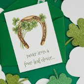 Four Leaf Clover Funny Irish St Patricks Day Kaart