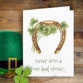 Four Leaf Clover Funny Irish St Patricks Day Kaart