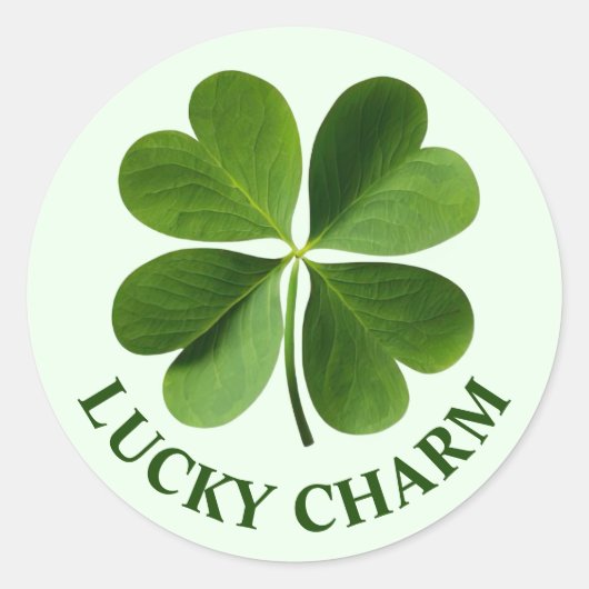 Four Leaf Clover Gepersonaliseerde Bericht Sticker (Voorkant)