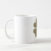 Four Leaf Clover Good Luck Symbool Goud en Wit Koffiemok (Links)