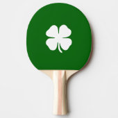 Four Leaf Clover Green White Stripe Lucky Irish Tafeltennisbatje (Voorkant)