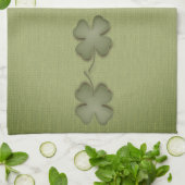Four Leaf Clover Irish Green Design Theedoek (Gevouwen)