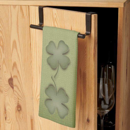 Four Leaf Clover Irish Green Design Theedoek (Derde Gevouwen)