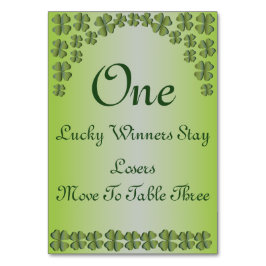 Four Leaf Clover Lucky Irish Table Kaart