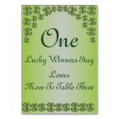 Four Leaf Clover Lucky Irish Table Kaart (Achterkant)