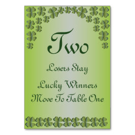 Four Leaf Clover Lucky Irish Table Kaart #2