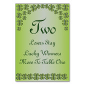 Four Leaf Clover Lucky Irish Table Kaart #2 (Voorkant)