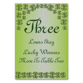 Four Leaf Clover Lucky Irish Table Kaart #3