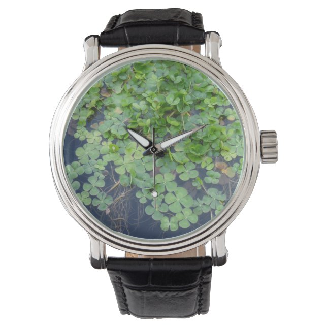 Four Leaf Clover Lucky Watch Horloge (Voorkant)