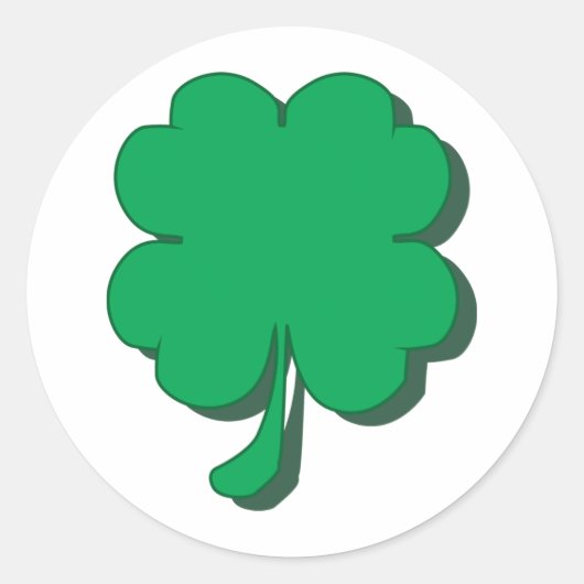 Four-Leaf-Clover Ronde Sticker (Voorkant)