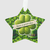 Four leaf clover Saint Patrick's Day have a great Ornament (achterkant)