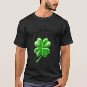 four leaf clover Shamrock lucky charm irish St Pat T-shirt (Voorkant)