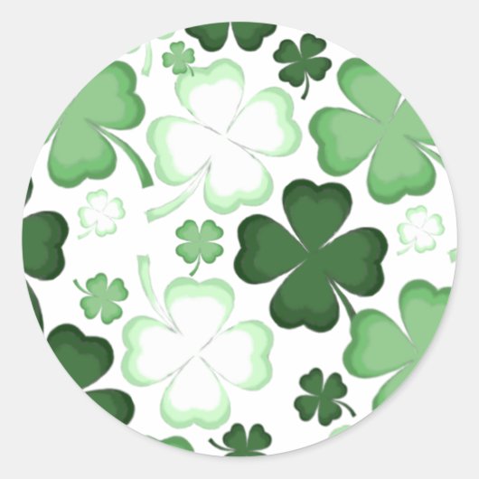 Four Leaf Clover, Shamrock, St. Patrick's Day Ronde Sticker (Voorkant)