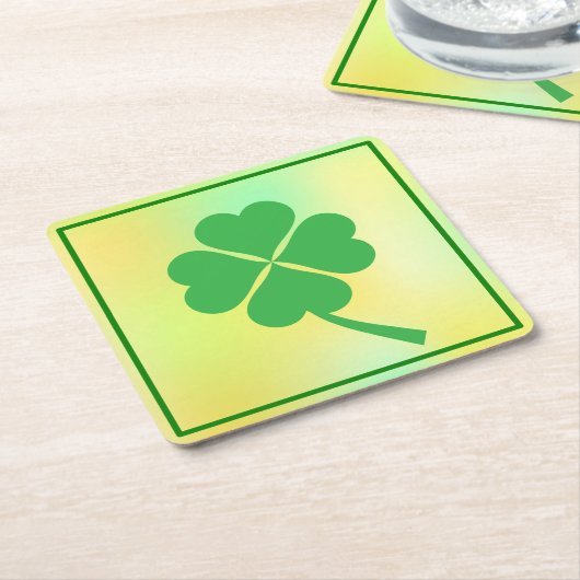 Four Leaf Clover St. Patrick's Day Design-87906 Kartonnen Onderzetters (Schuin)