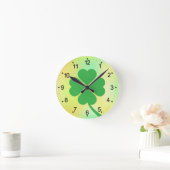 Four Leaf Clover St. Patrick's Day Design-87906 Ronde Klok (Huis)