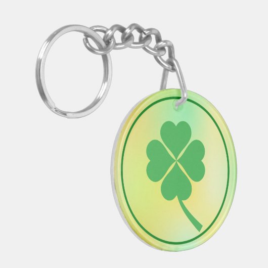 Four Leaf Clover St. Patrick's Day Design-87906 Sleutelhanger (Voorkant Links)