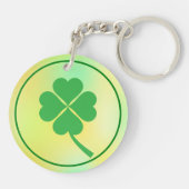 Four Leaf Clover St. Patrick's Day Design-87906 Sleutelhanger (Achterkant)