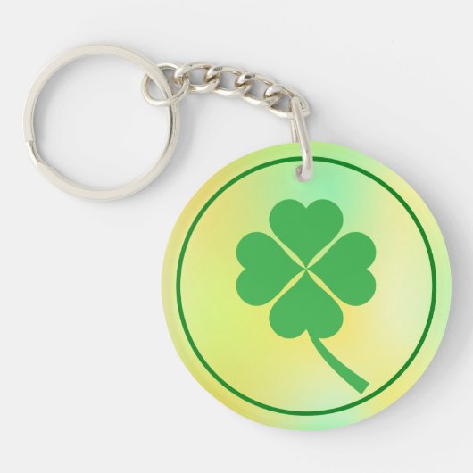 Four Leaf Clover St. Patrick's Day Design-87906 Sleutelhanger (Voorkant)