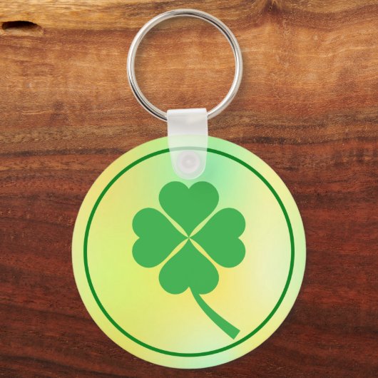 Four Leaf Clover St. Patrick's Day Design-87906 Sleutelhanger (Achterkant)