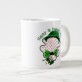 Four Leaf Clover St Patrick's Day Foto Grote Koffiekop (Voorkant rechts)