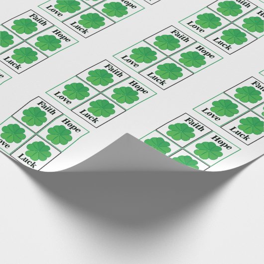 Four Leaf Clover St Patricks Day Four Leaf Clover Cadeaupapier (Hoek)
