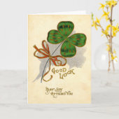 Four Leaf Clover St Patrick's Day Kaart (Gele Bloem)