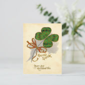 Four Leaf Clover St Patrick's Day Kaart (Staand voorkant)