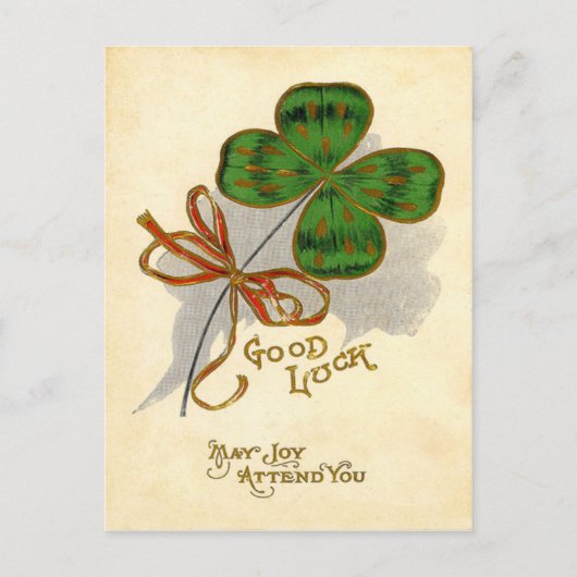 Four Leaf Clover St Patrick's Day Kaart (Voorkant)