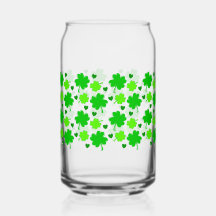Four Leaf Clover St. Patrick's Day kan glas wikkel