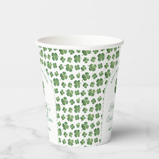 Four Leaf Clover St Patrick's Day Vrijgezellenfees Papieren Bekers (Rechts)
