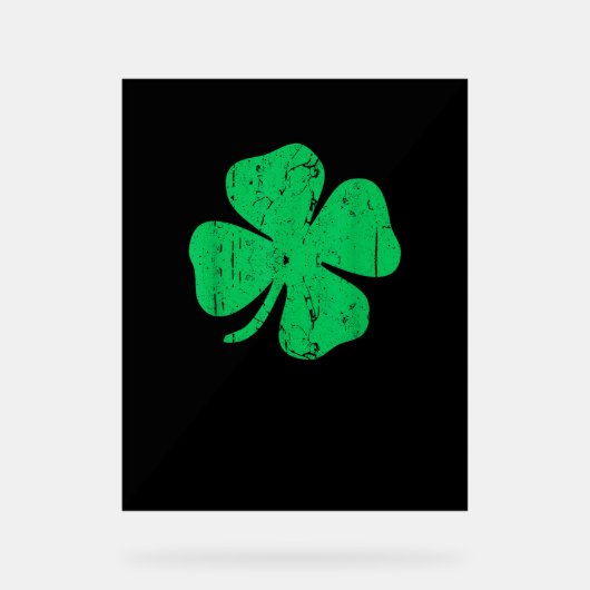 Four Leaf Clover T-shirt Saint Patrick Day Acryl Bord (Voorkant)