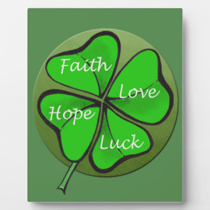 Four-Leaf Clovers-Faith Love Hope Luck - Bible Fotoplaat