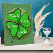 Four-Leaf Clovers-Faith Love Hope Luck - Bible Fotoplaat (Zijkant)