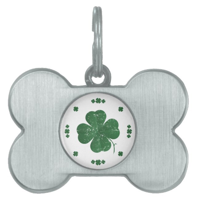 Four Leaf Clovers -  stijl Huisdieren Naamplaatje (voorkant)