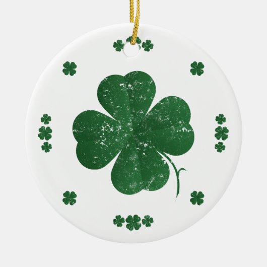Four Leaf Clovers -  stijl Keramisch Ornament (Voorkant)