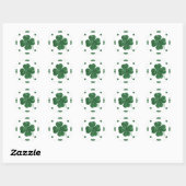 Four Leaf Clovers - stijl Ronde Sticker (Vel)